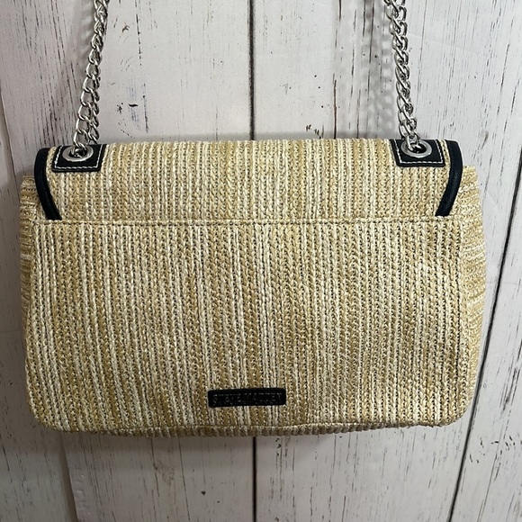 Steve Madden Woven Purse with Leather Straps Tan and Brown - Picture 4 of 12